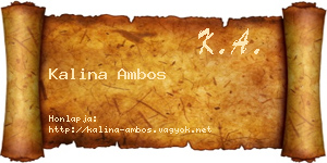 Kalina Ambos névjegykártya